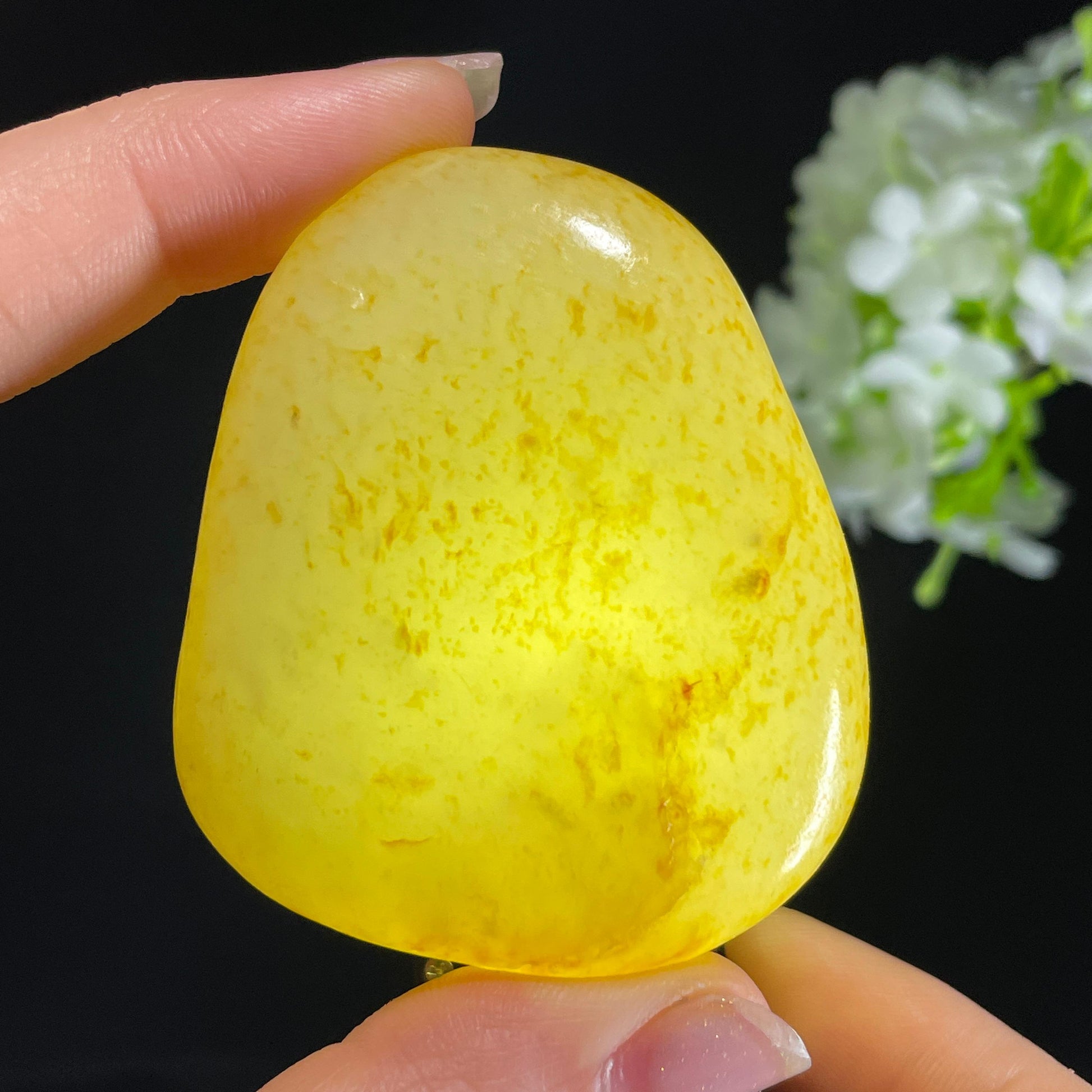和田玉白玉“金雨落霜”洒金皮籽料（yc413362）