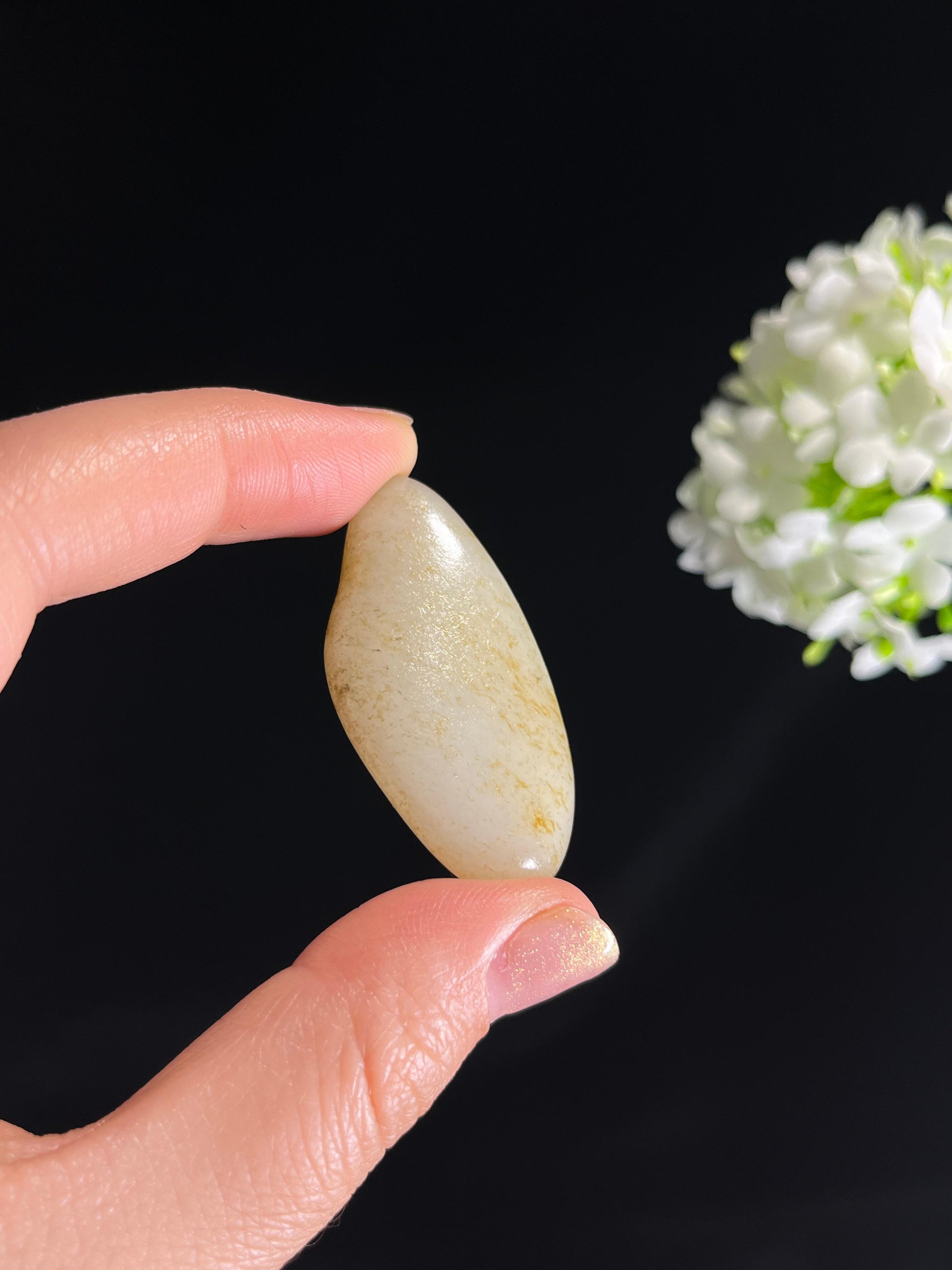 和田玉白玉意境洒金皮籽料原石（yc274689）