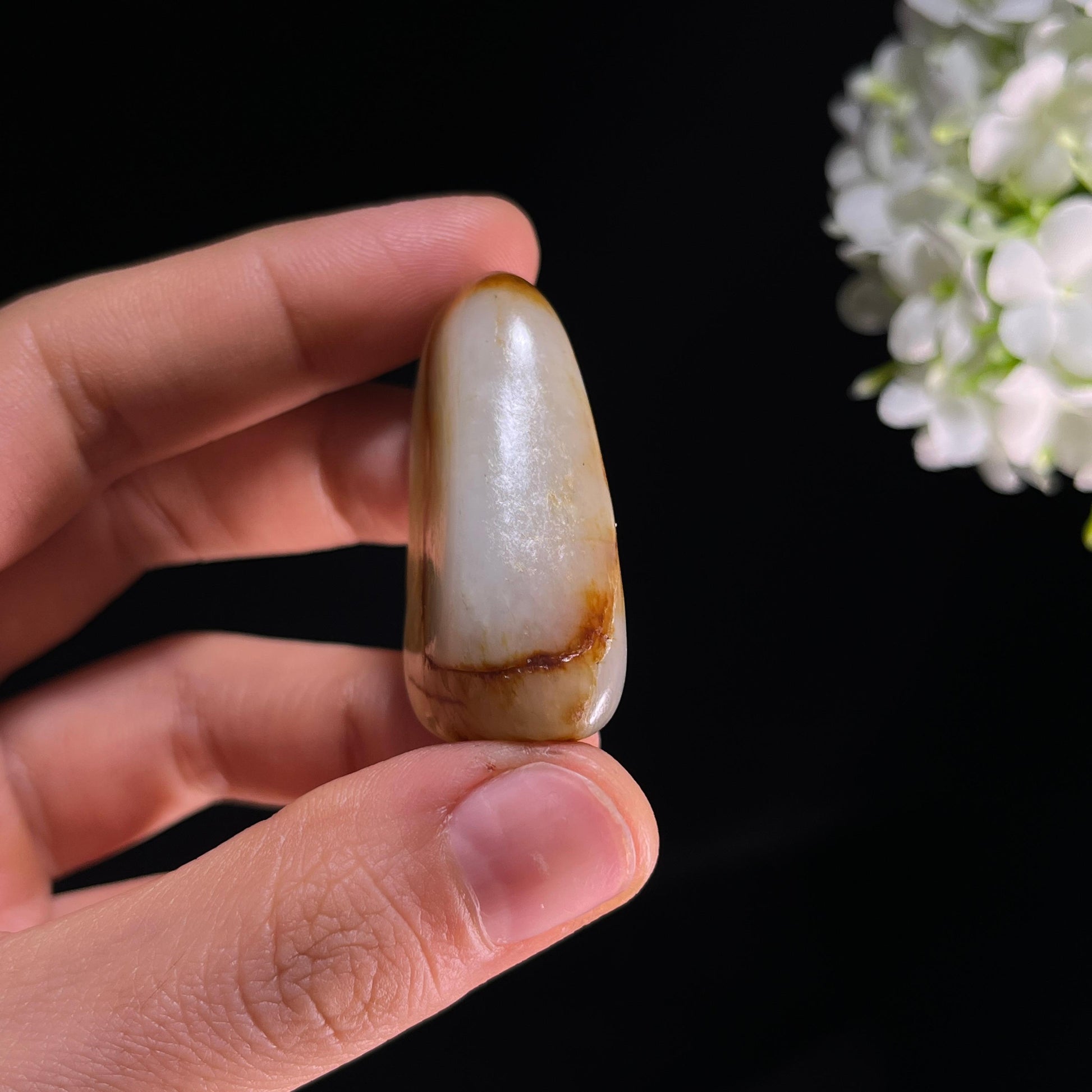 和田玉青白玉“石径听秋”洒红皮洒金皮籽料（yc350524）