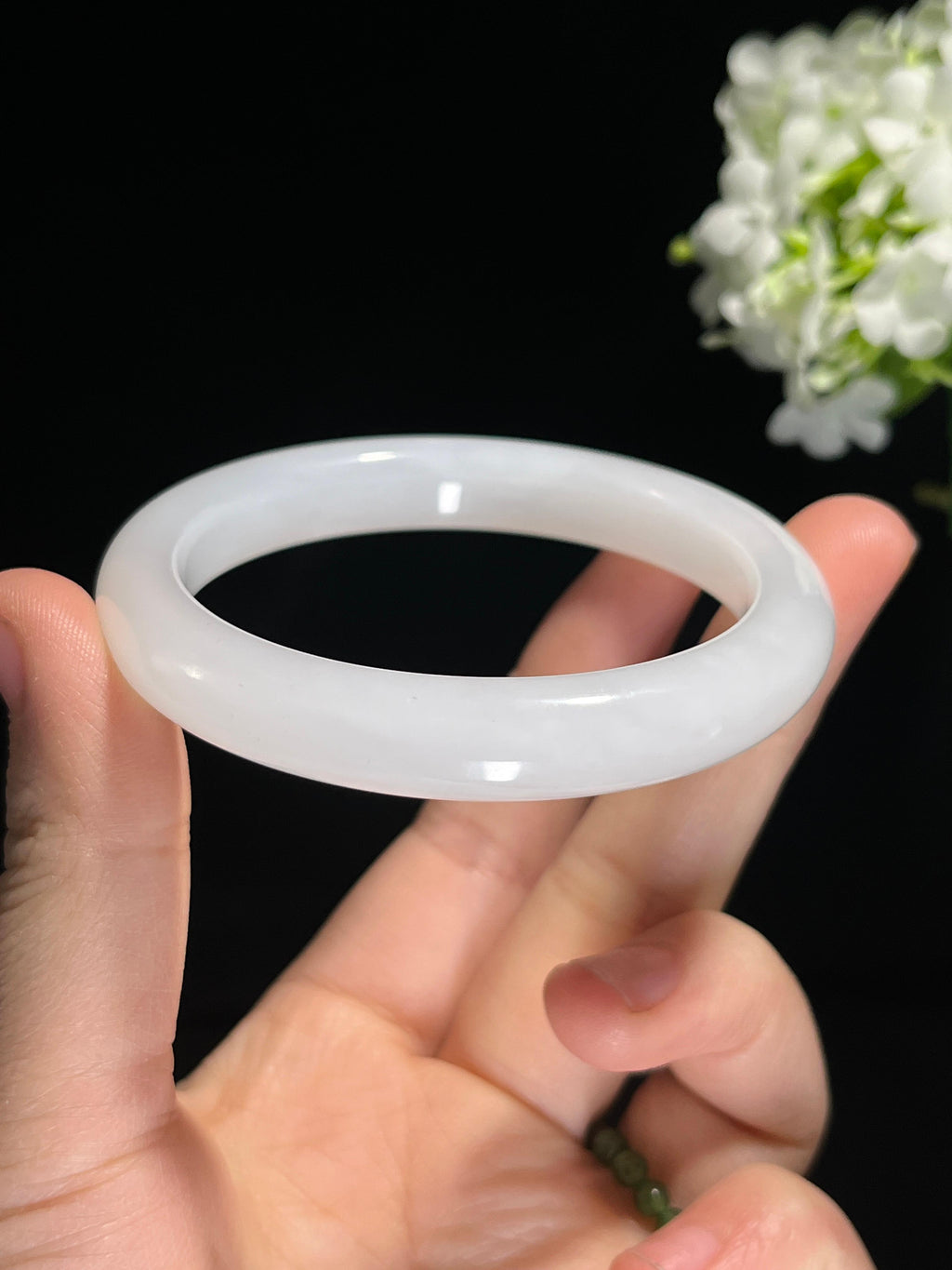 新疆天然和田玉羊脂白玉手镯精品7（卡58）（yc258376）