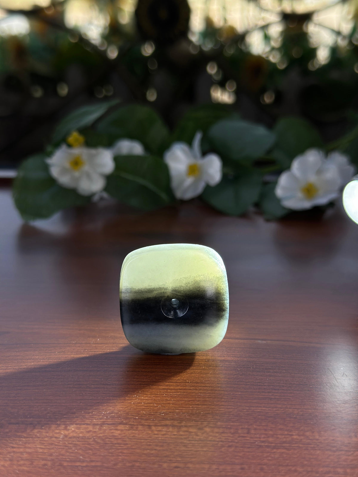 新疆和田玉青花籽料方形平安扣（yc706462）