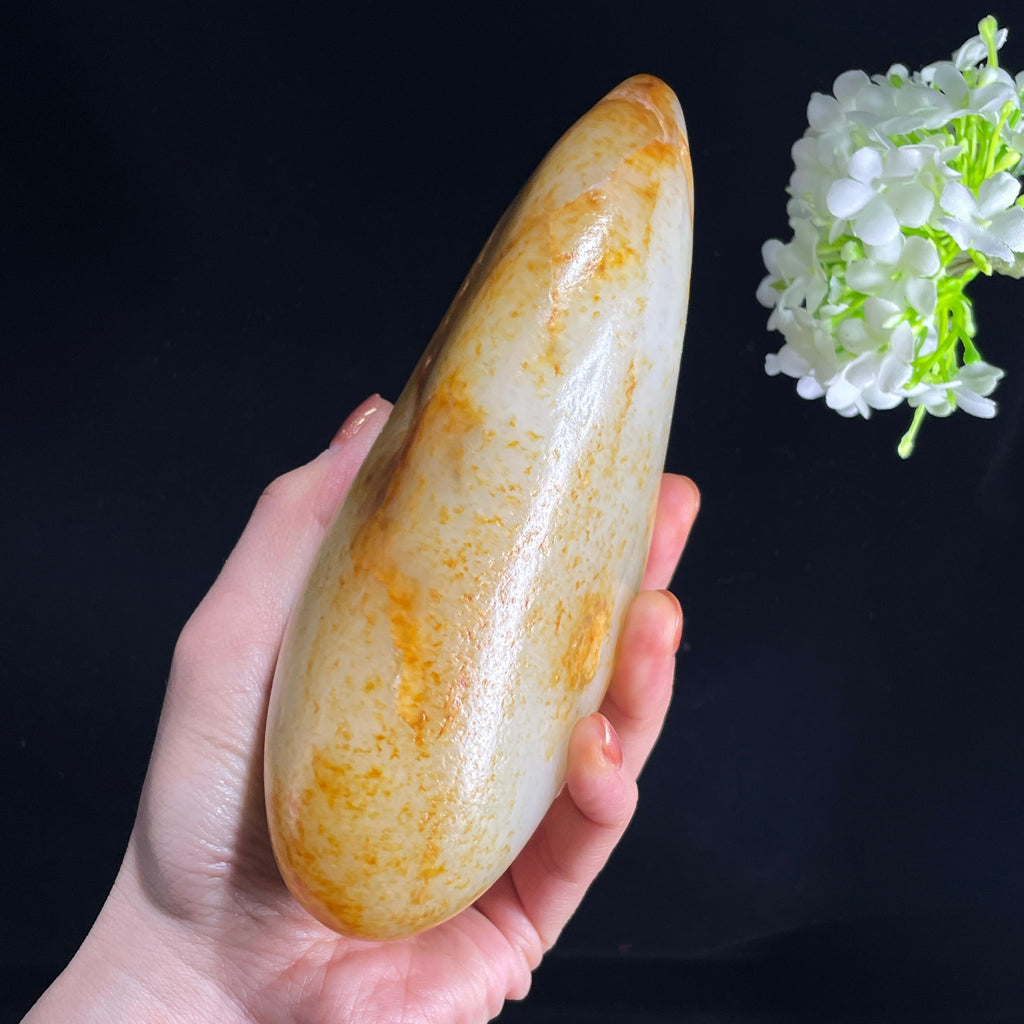 和田玉白玉“碎锦铺江”洒金皮籽料（yc387534）