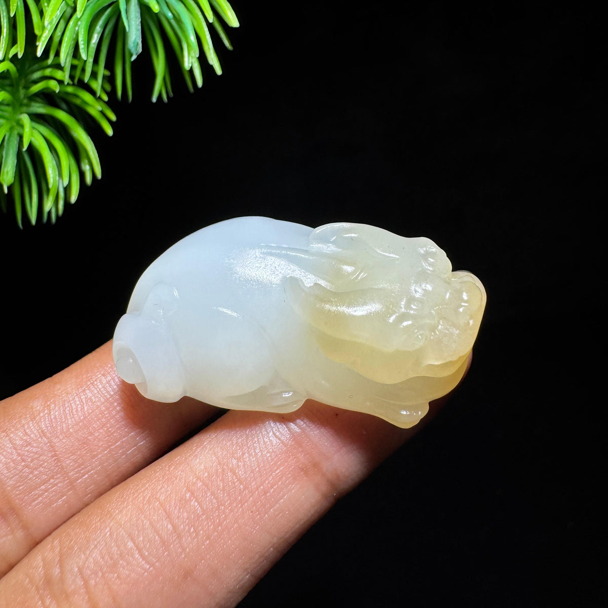 和田玉山料糖白玉貔貅（yc715008）