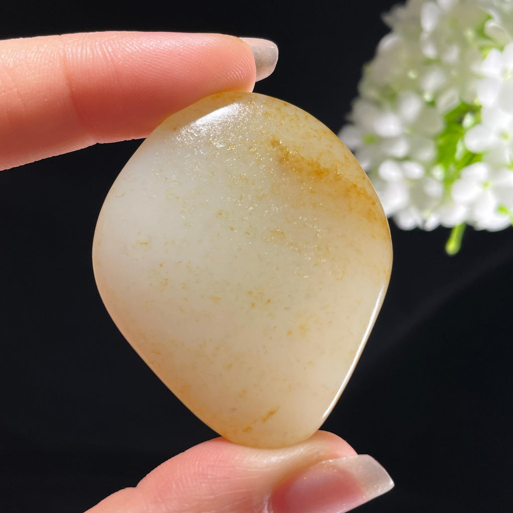 和田玉白玉“浅晕流金”洒金皮籽料（yc394029）