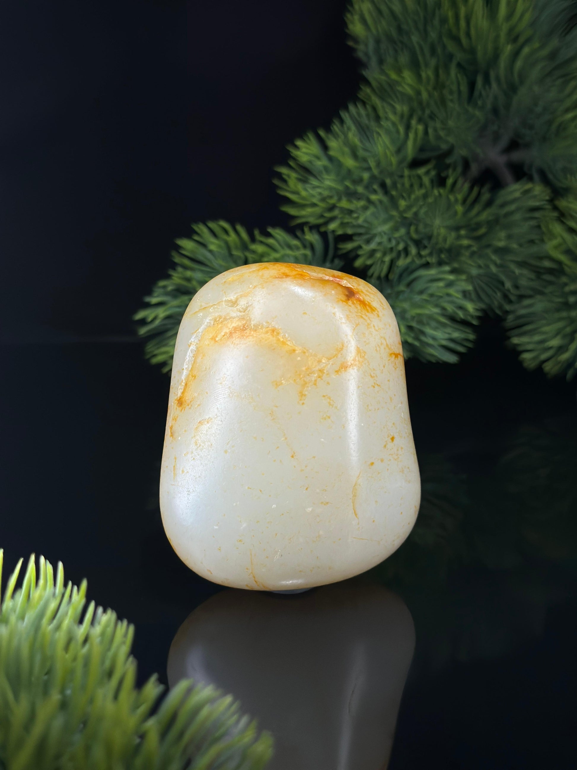 新疆和田玉洒金洒红皮珍品籽料手把件（yc529250）