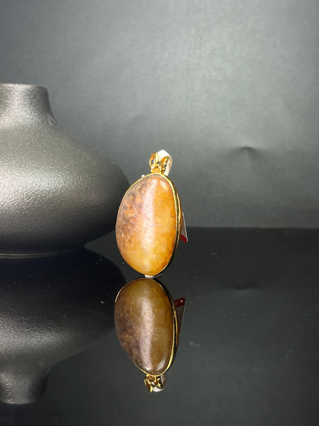 新疆和田玉籽料原石18k金镶玉吊坠5（yc243616）