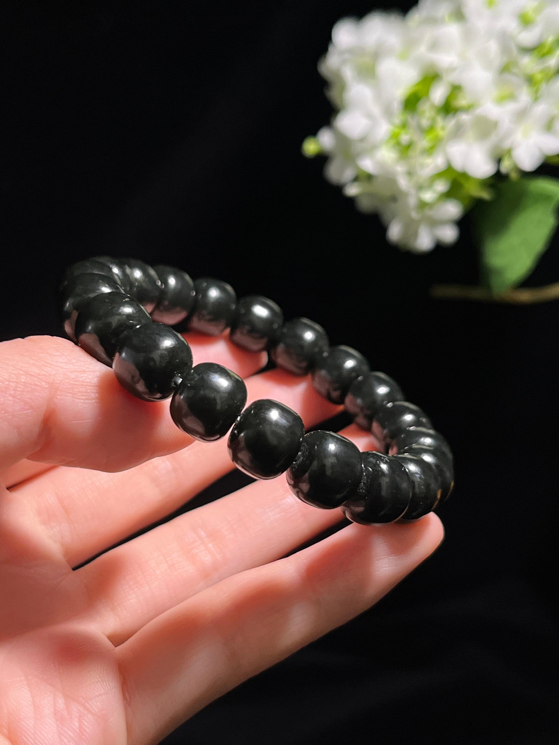 新疆天然和田玉塔青料手串2（yc260244）