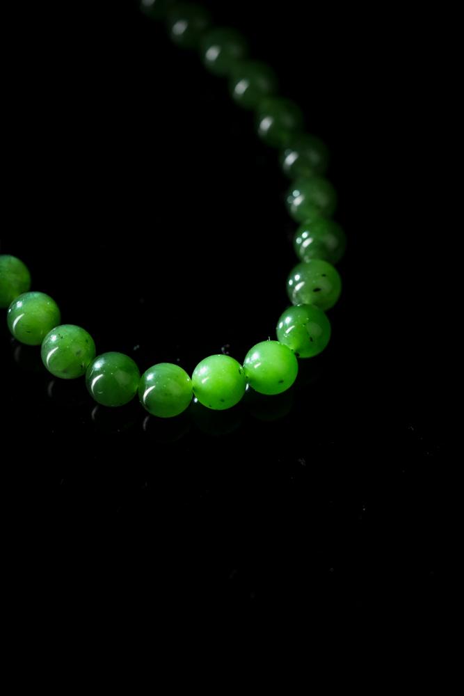 新疆天然和田玉碧玉项链1（yc253328）