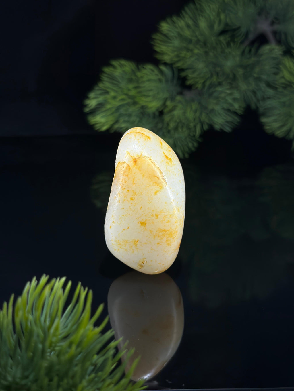 新疆和田玉白玉洒金皮珍品籽料手把件（yc539692）