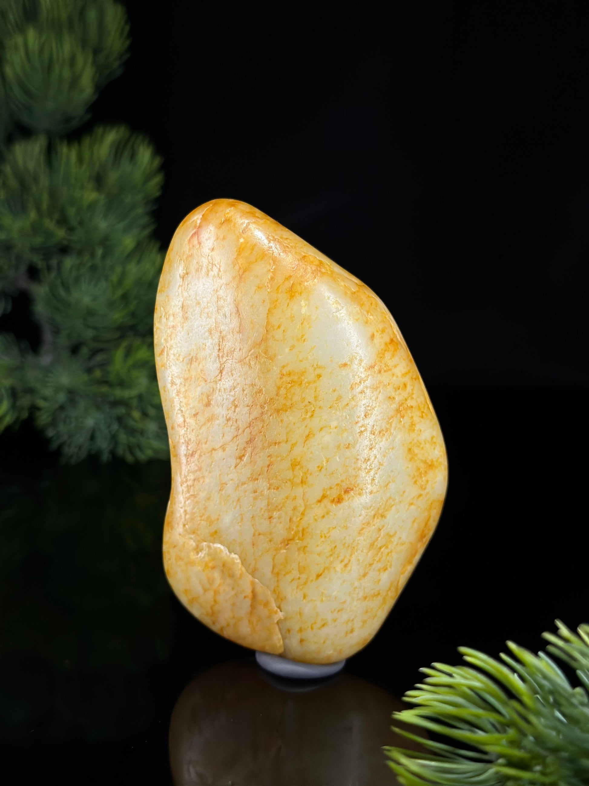 新疆和田玉高青白通体洒金皮精品籽料手把件（yc478665）