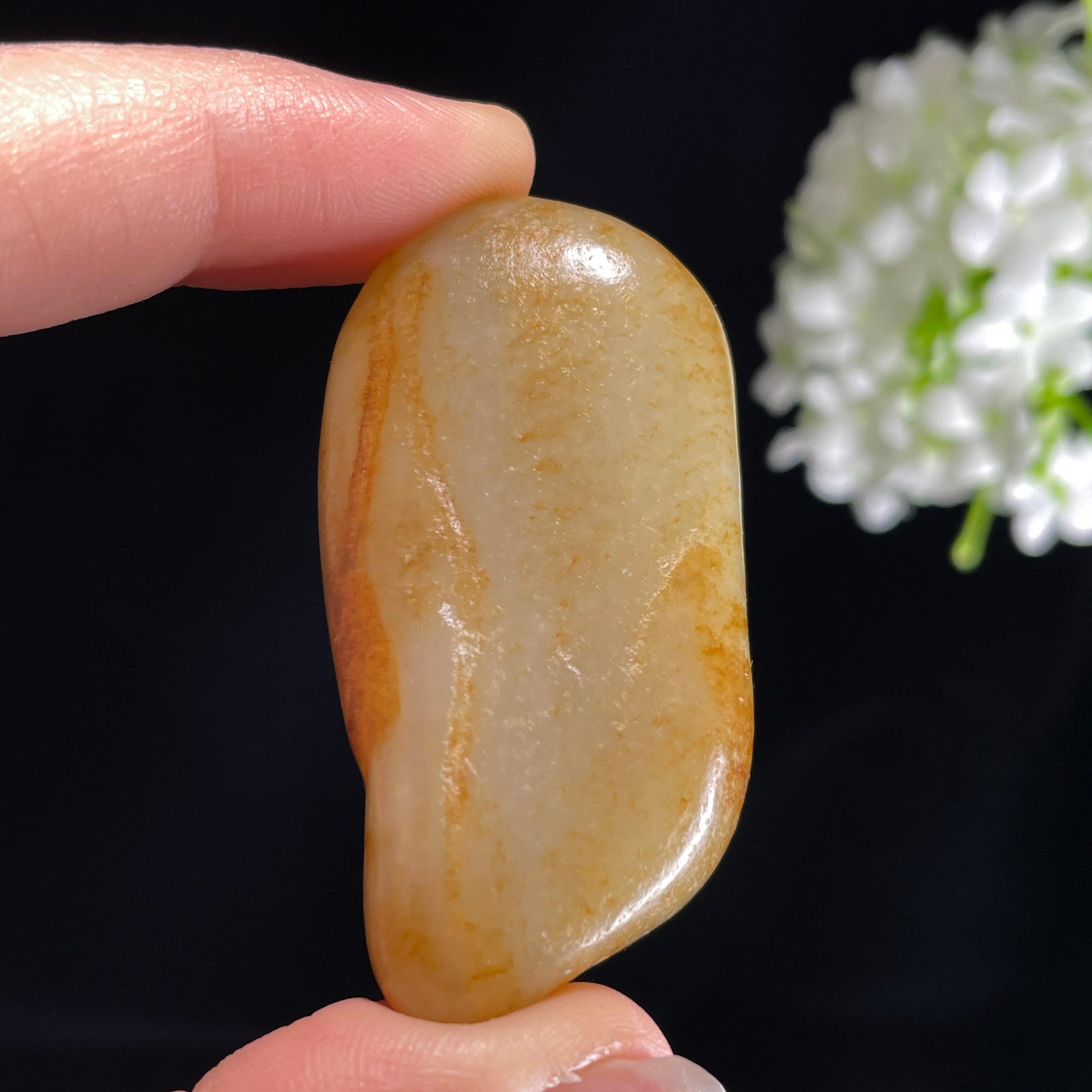 和田玉“霜江落金”白玉洒金皮籽料（yc420560）