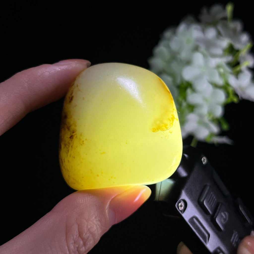 和田玉白玉“烟褐栖石”洒金皮褐皮籽料（yc350909）