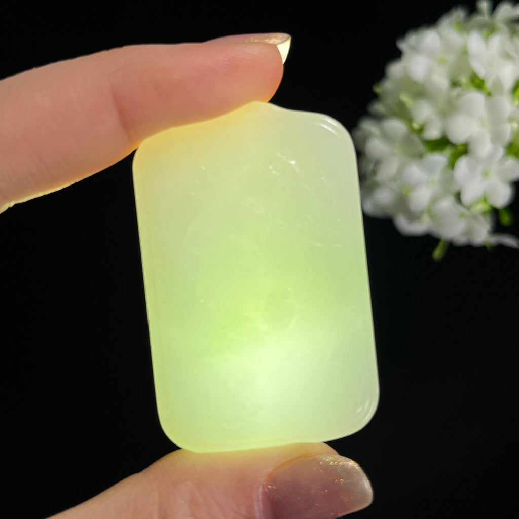 新疆天然和田玉白玉“白凤鱼跃”雕刻挂件（yc301736）