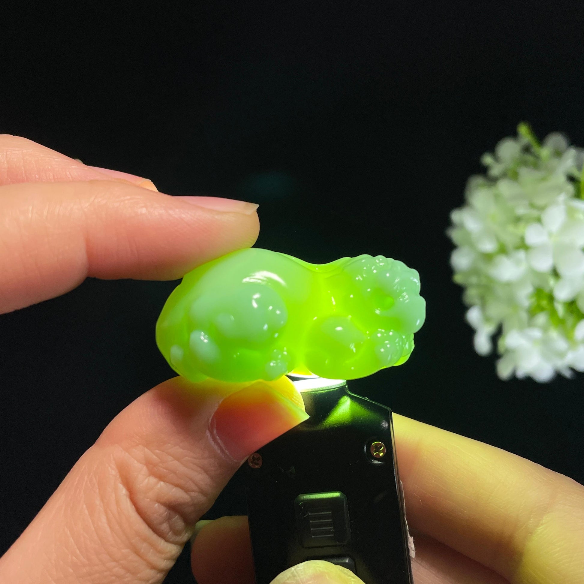 和田玉薄荷绿貔貅挂件（yc439151）