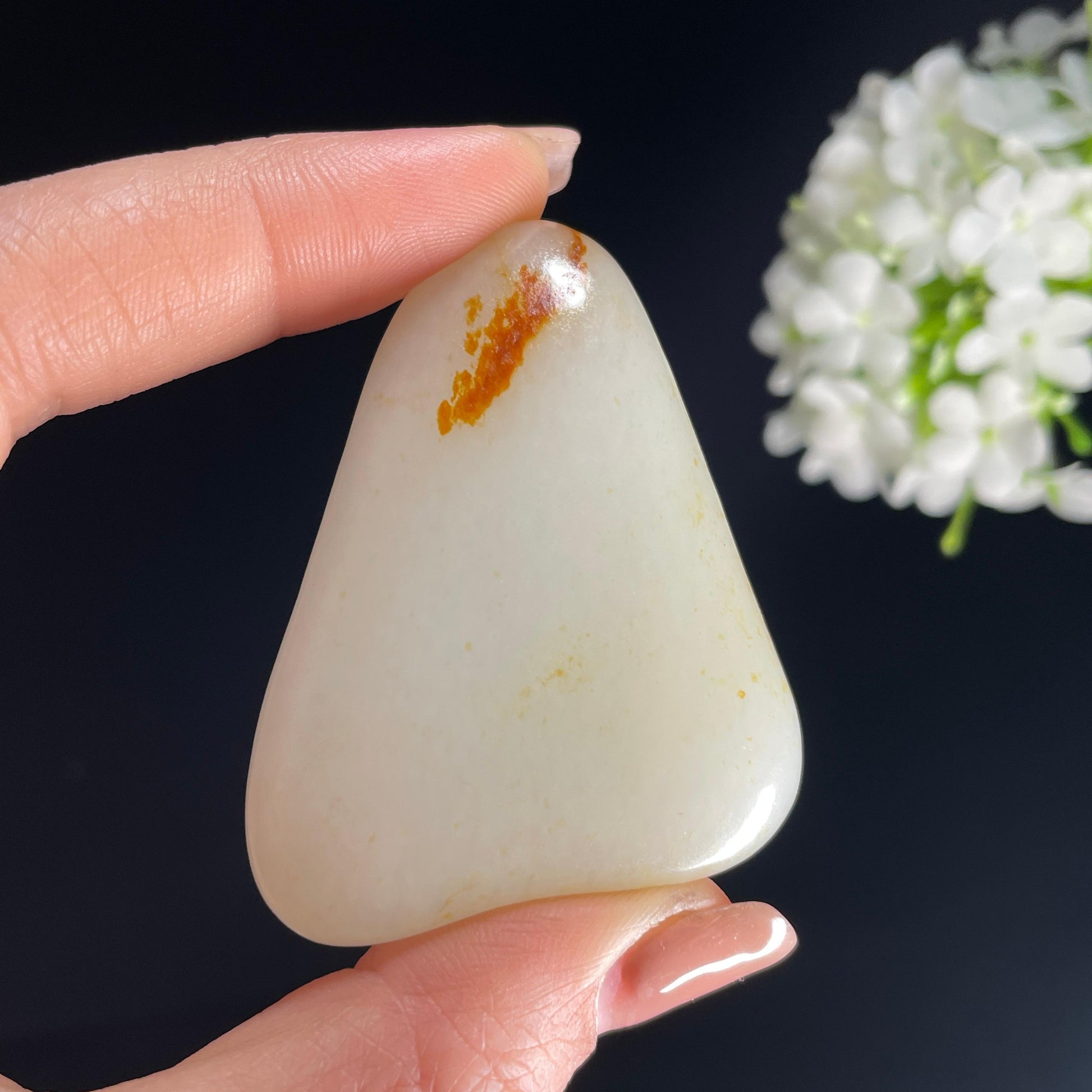 2026.4.9广告流，和田玉白玉“红妆素裹”聚红皮籽料（yc386287）