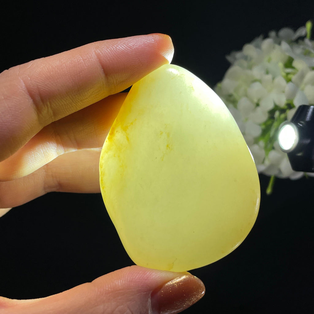 和田玉白玉“素云轻染”淡洒金皮籽料（yc392649）