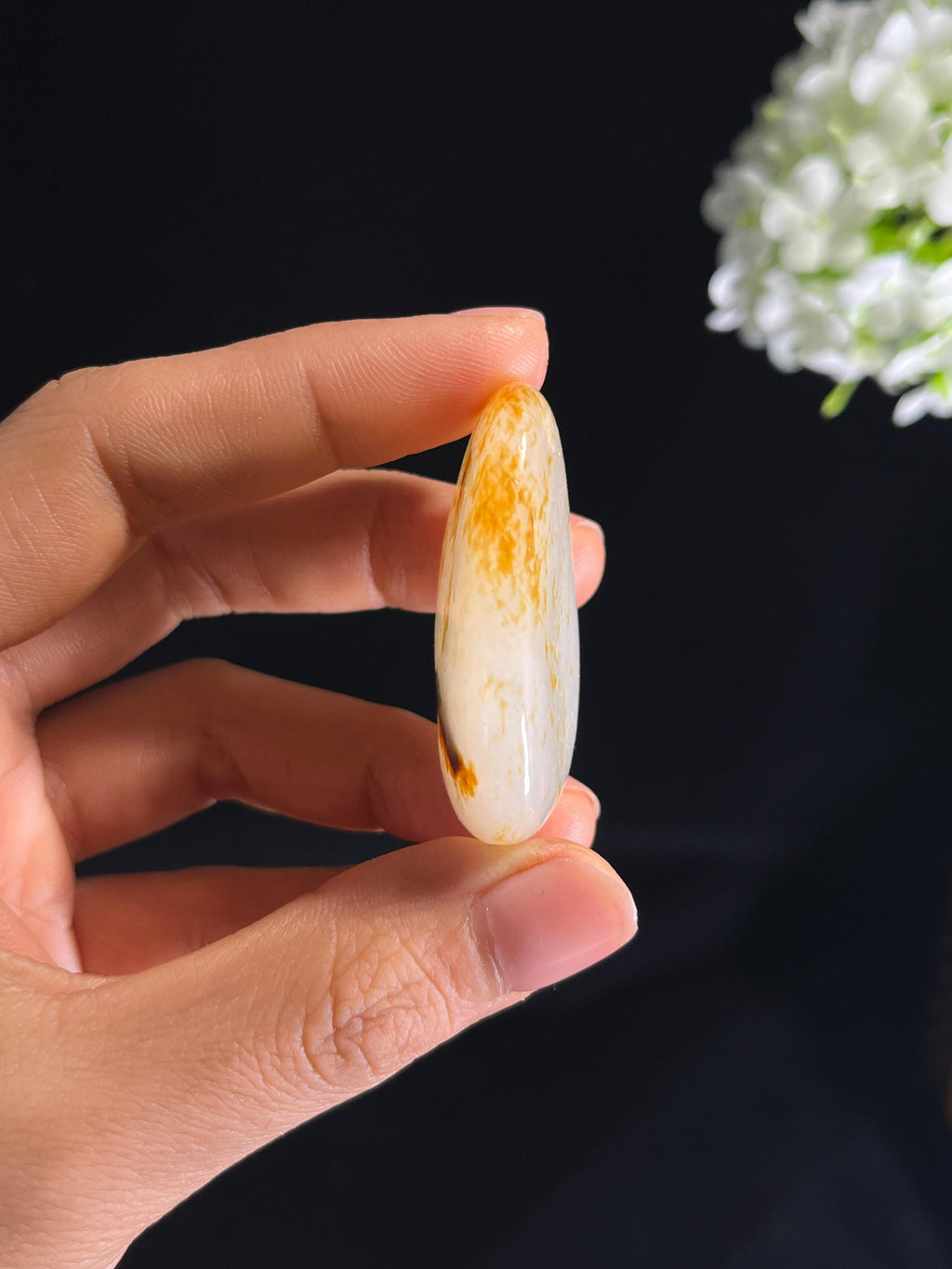 和田玉白玉洒金皮“金阳凝脂”籽料原石（yc272167）