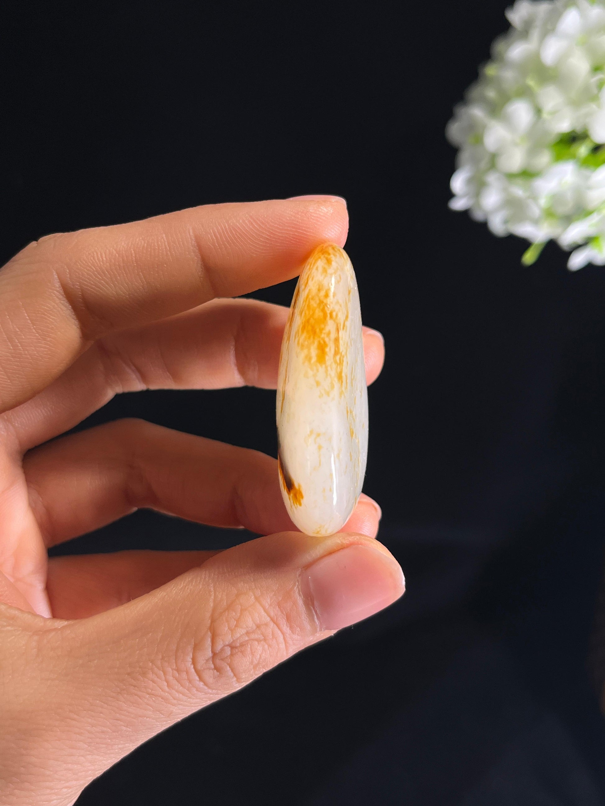 和田玉白玉洒金皮“金阳凝脂”籽料原石（yc272167）