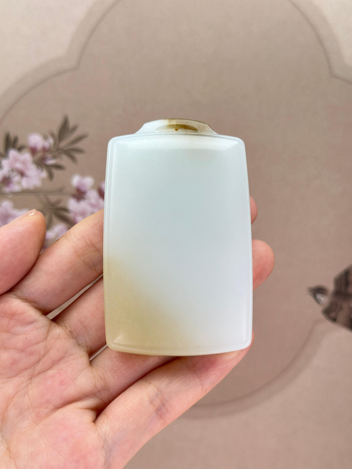 珍品和田玉糖白玉无事牌（yc763622）