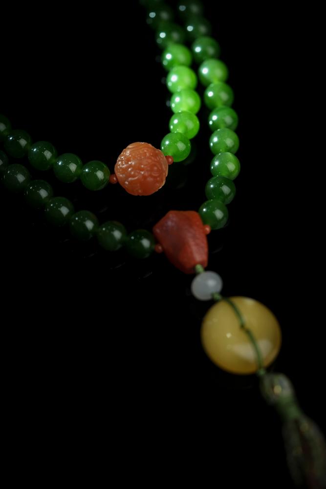 新疆天然和田玉碧玉手持（yc253331）