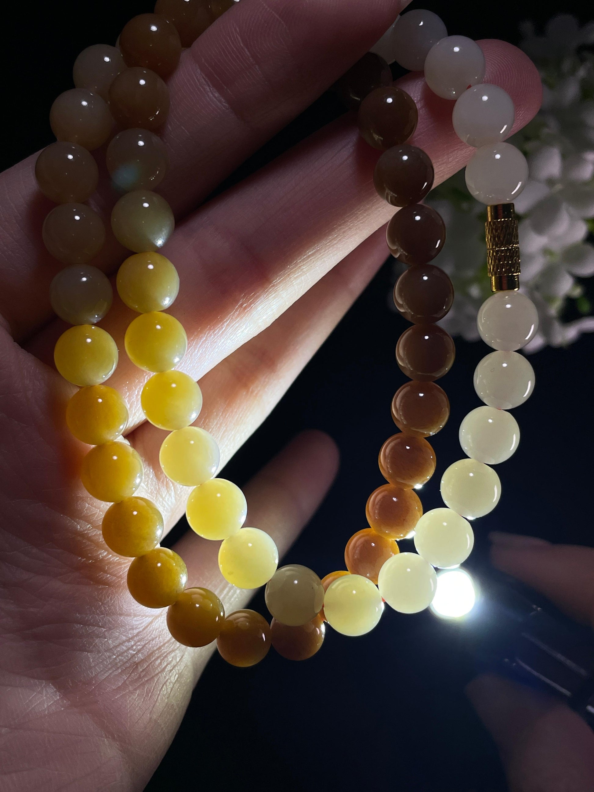 新疆天然和田玉糖玉渐变项链（yc357663）