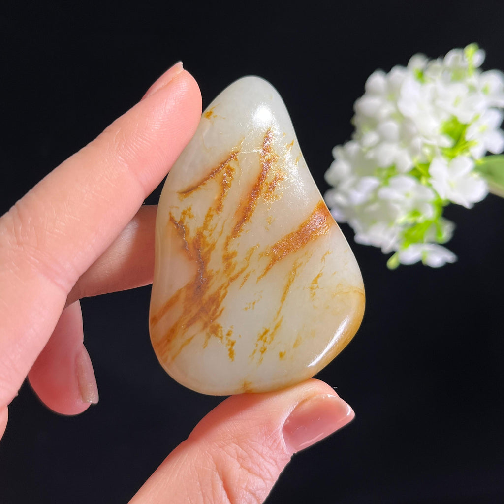 新疆天然和田玉“秋峦卧玉”洒金皮籽料原石（yc281501）