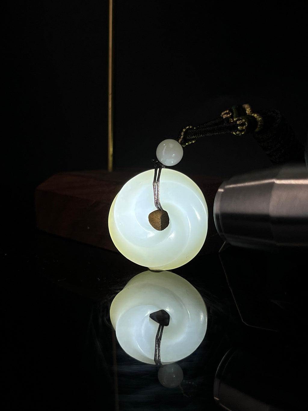 天然和田玉白玉时来运转吊坠3（yc240910）