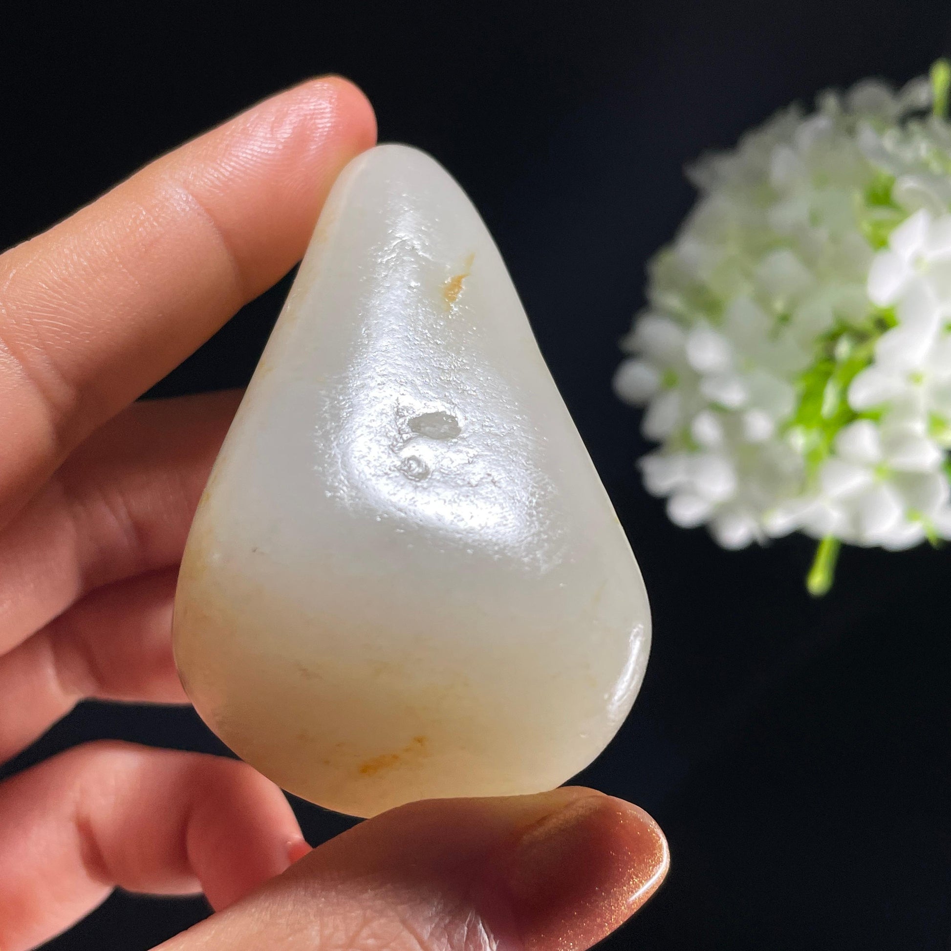 和田玉白玉“金光碎影”洒金皮籽料（yc392645）