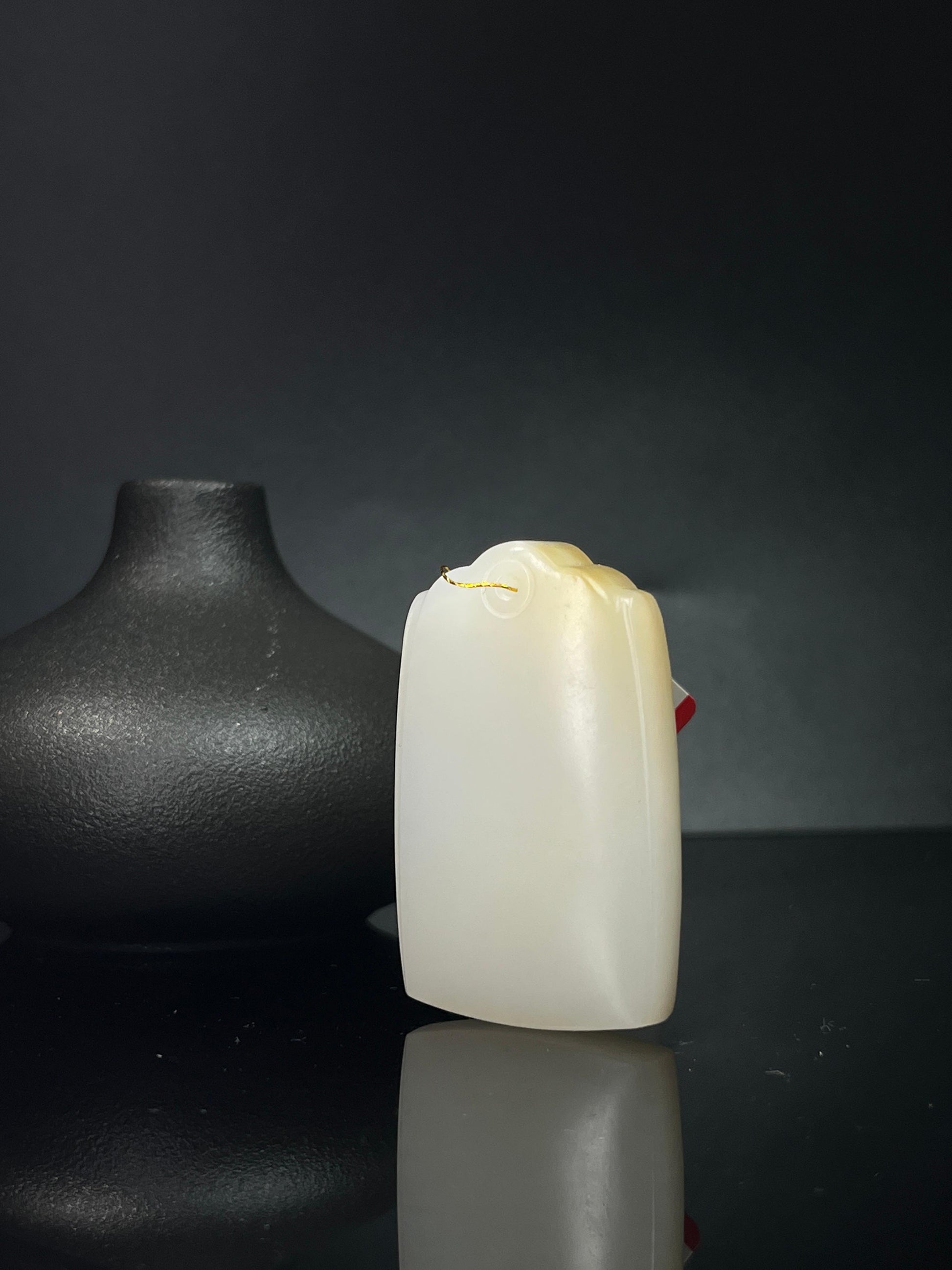 和田玉且末糖白无事牌（yc241017）