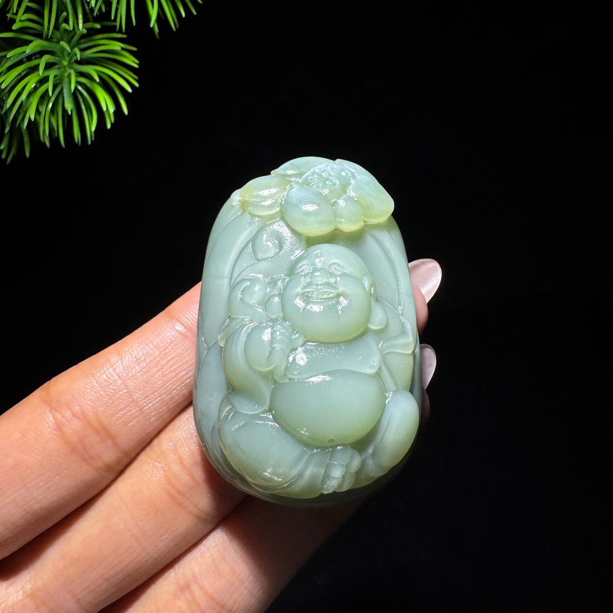 和田玉山料粉青佛公（yc734103）