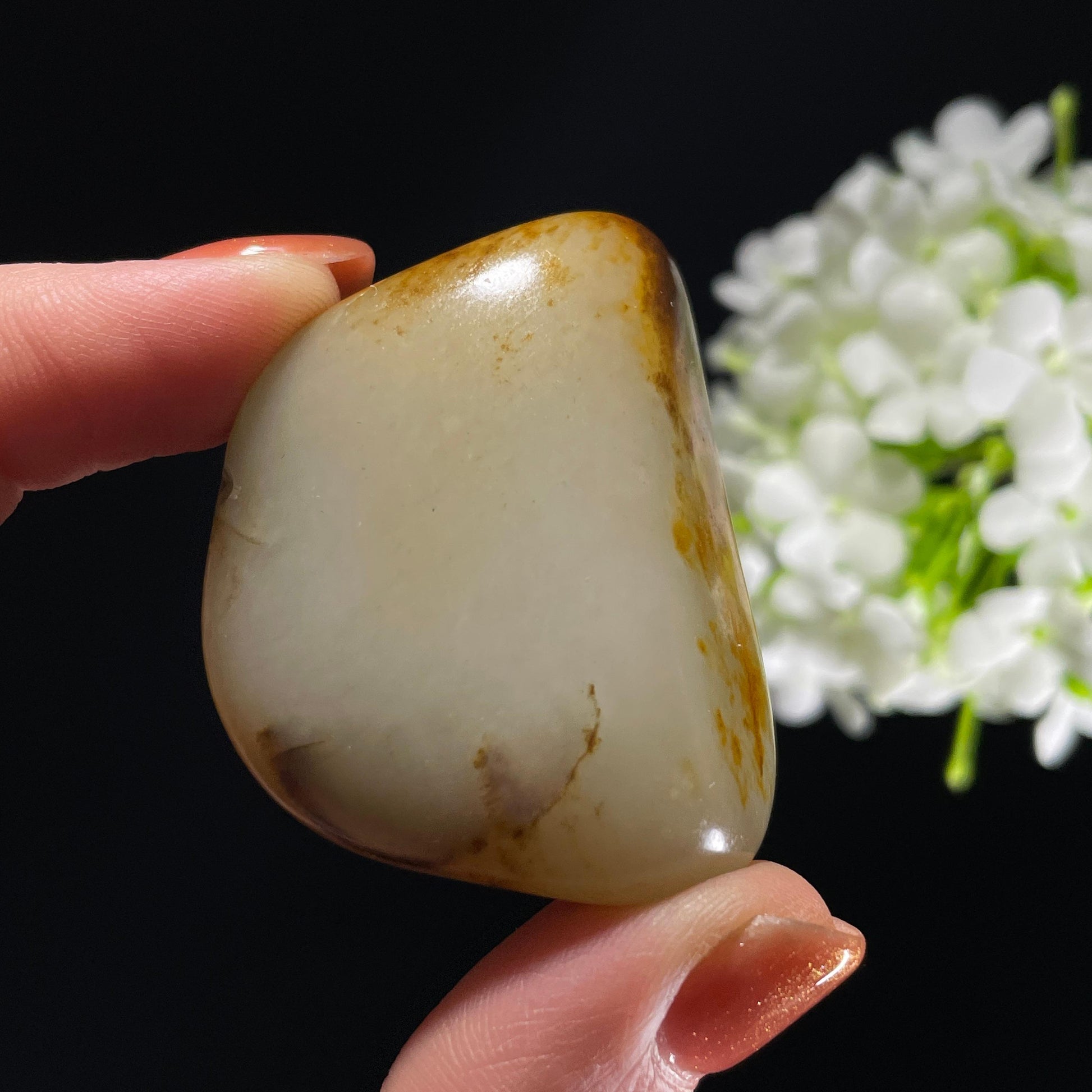 和田玉青白玉“黄金陨石”聚黄皮籽料（yc318171）