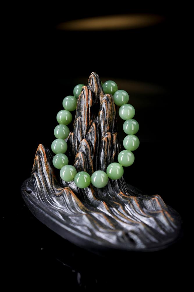 和田玉碧玉手串（卡12）（yc253318）