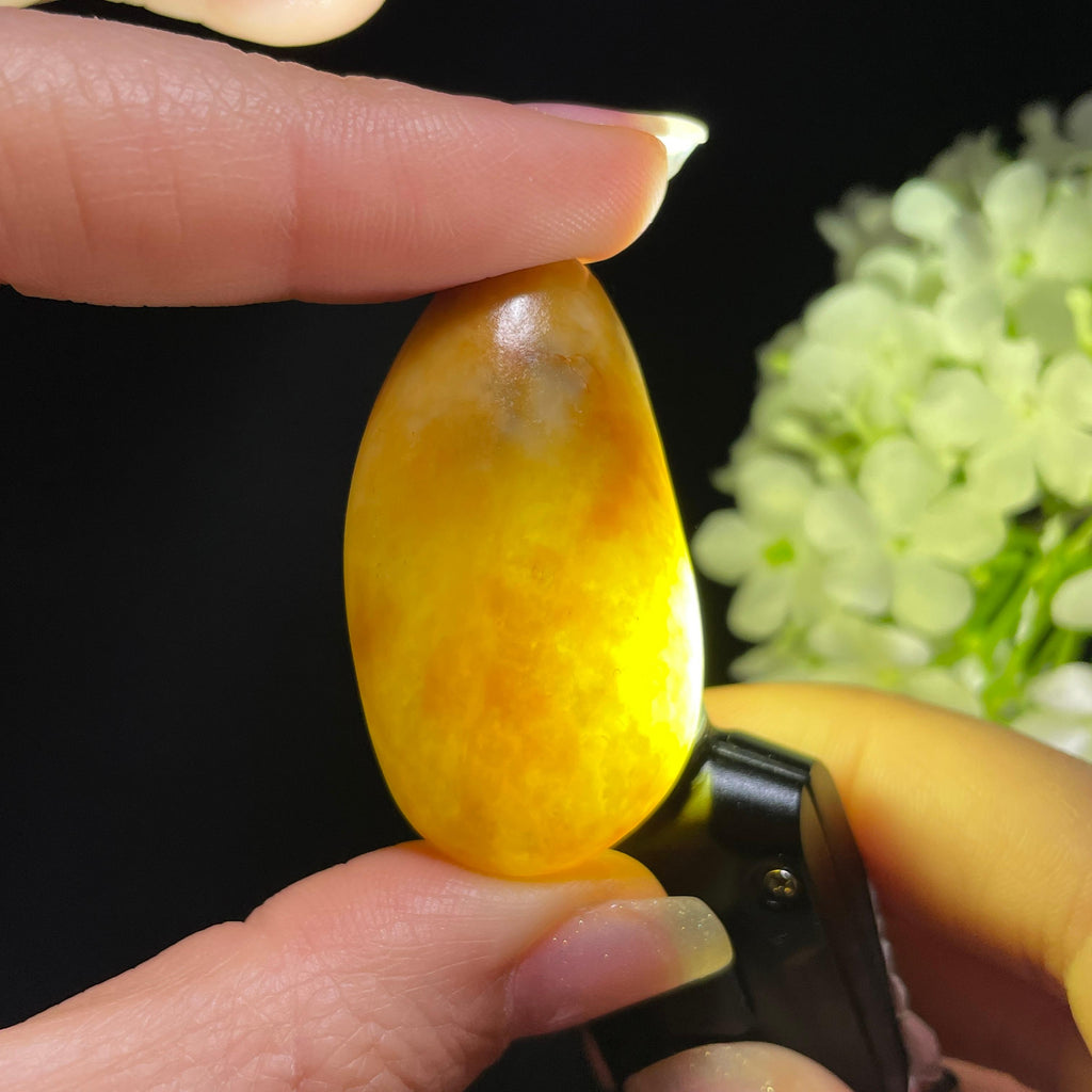 和田玉白玉“金风坠露”黄沁皮籽料（yc393045）