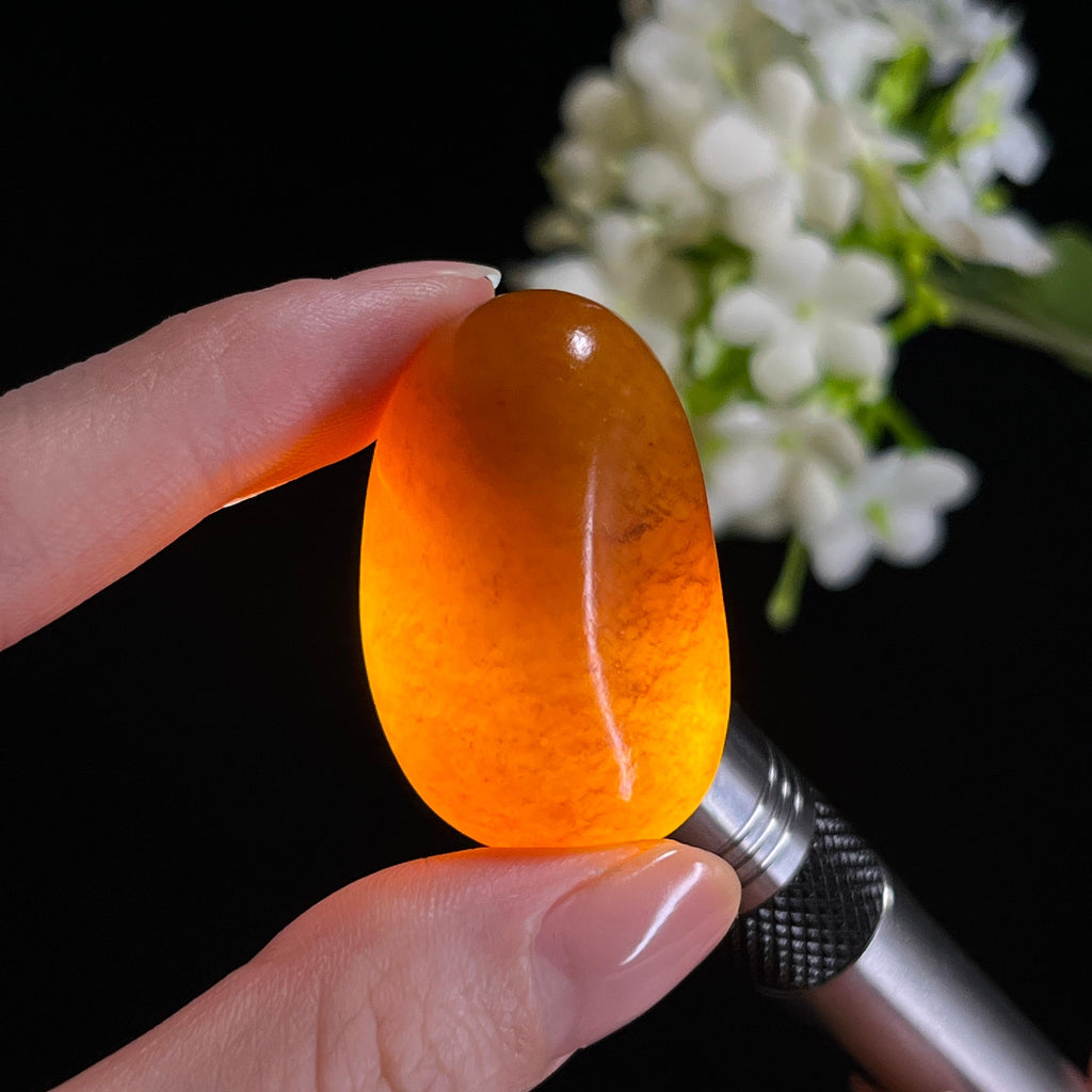 和田玉“琥珀金豆”黄沁籽料（yc343686）