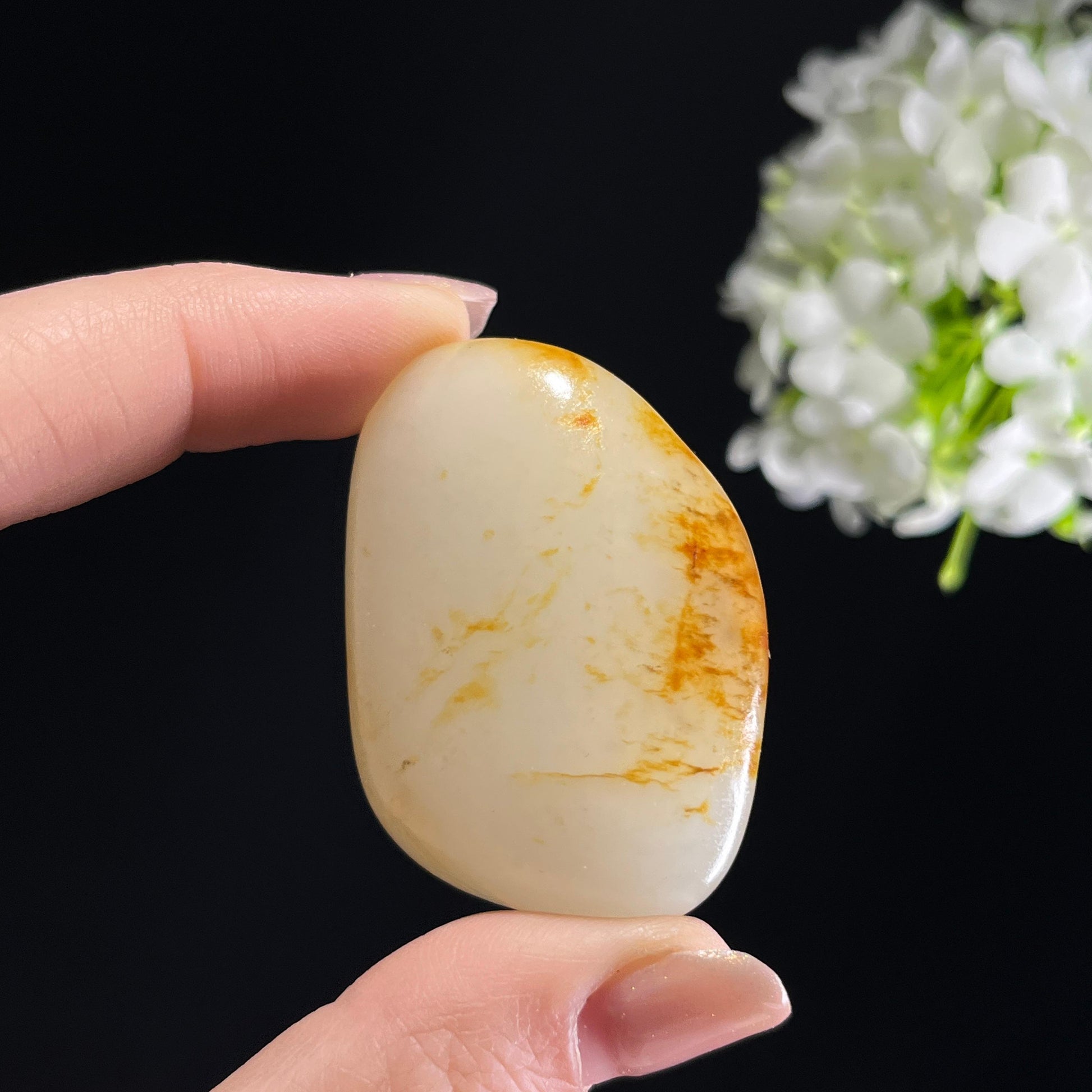 和田玉白玉“烟金浮晓”洒金皮籽料（yc353592）