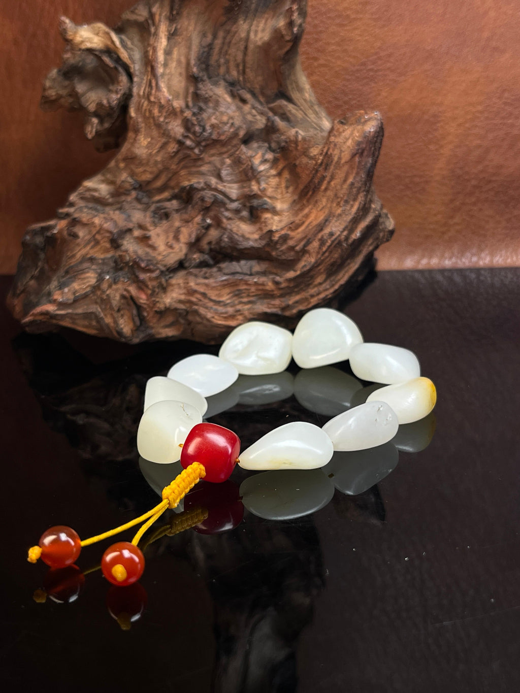 新疆和田玉白玉籽料原石手串独籽随型（yc229211）