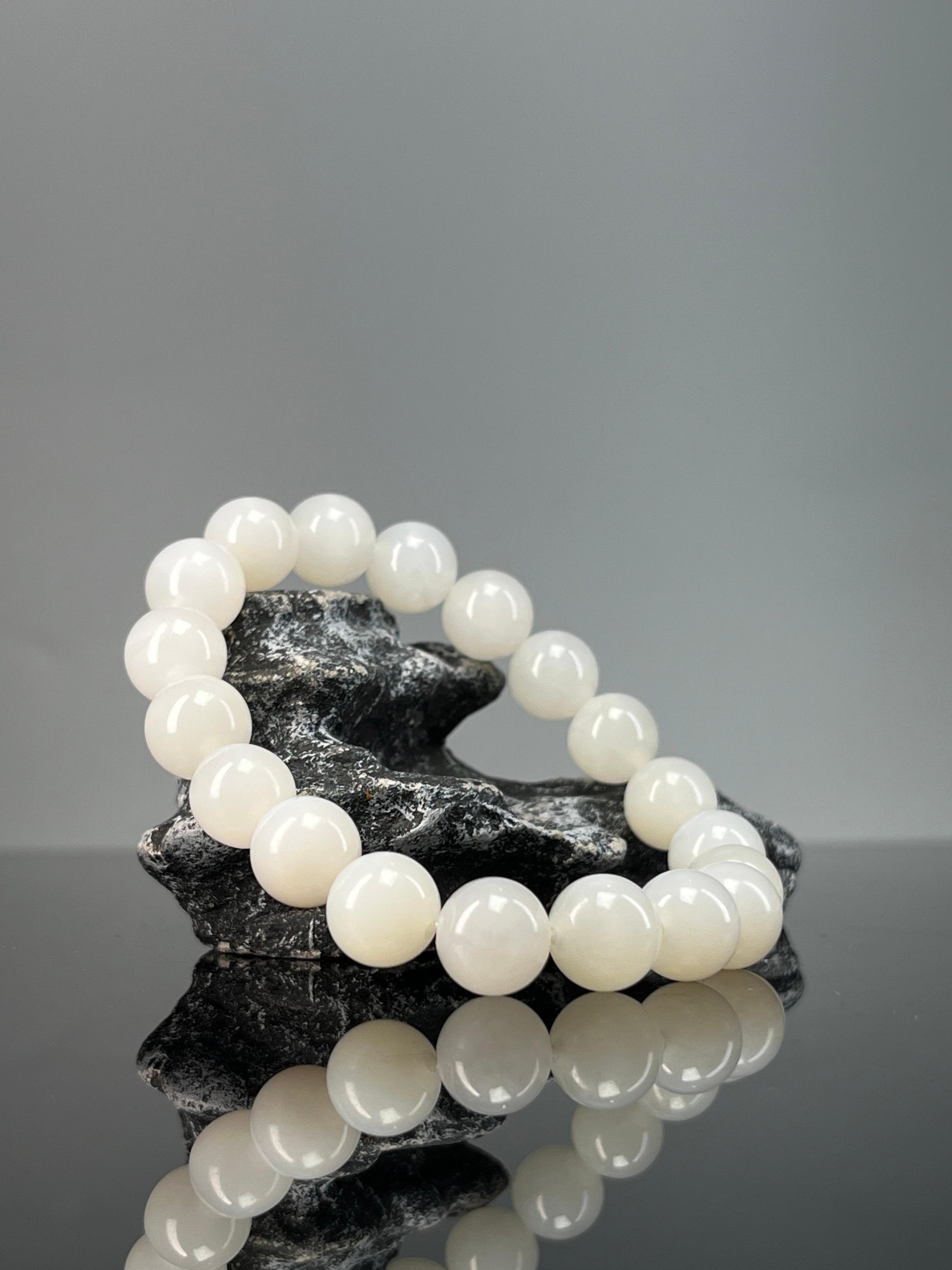 天然和田玉白玉手串（秒）（yc234044）