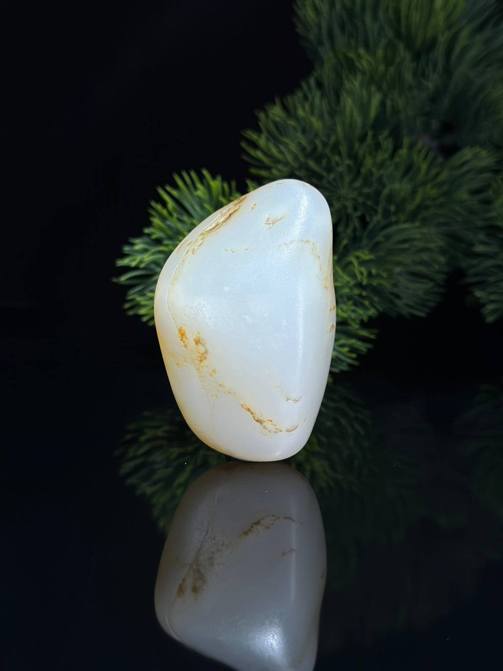 新疆和田玉白玉洒金皮籽料手把件（yc697716）