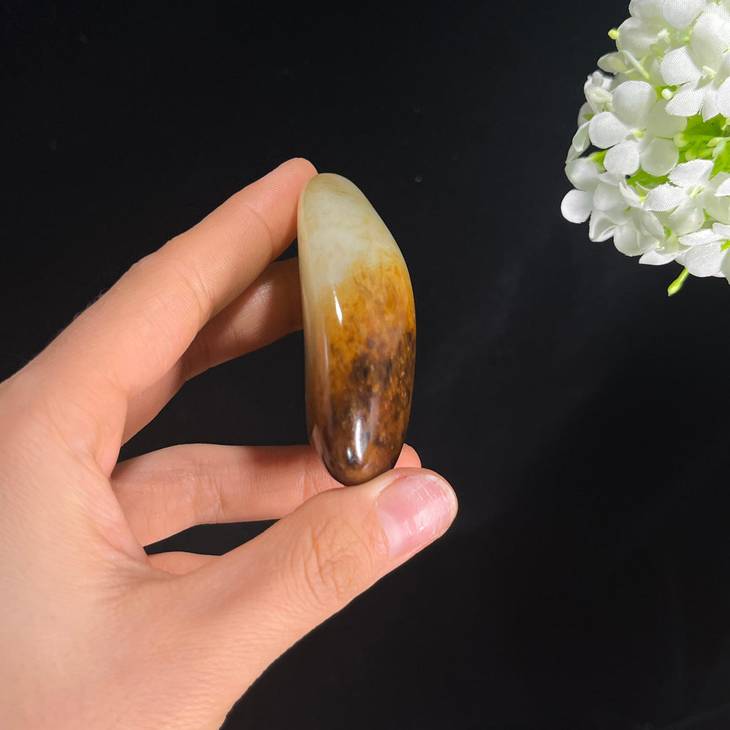 和田玉青白玉洒金虎皮纹“玉缀金斑”籽料原石（yc285348）