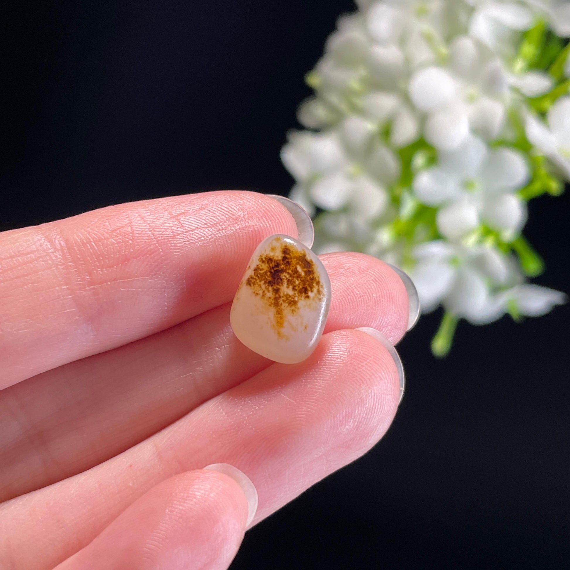 和田玉白玉“微尘映月”秋梨皮籽料（yc336325）