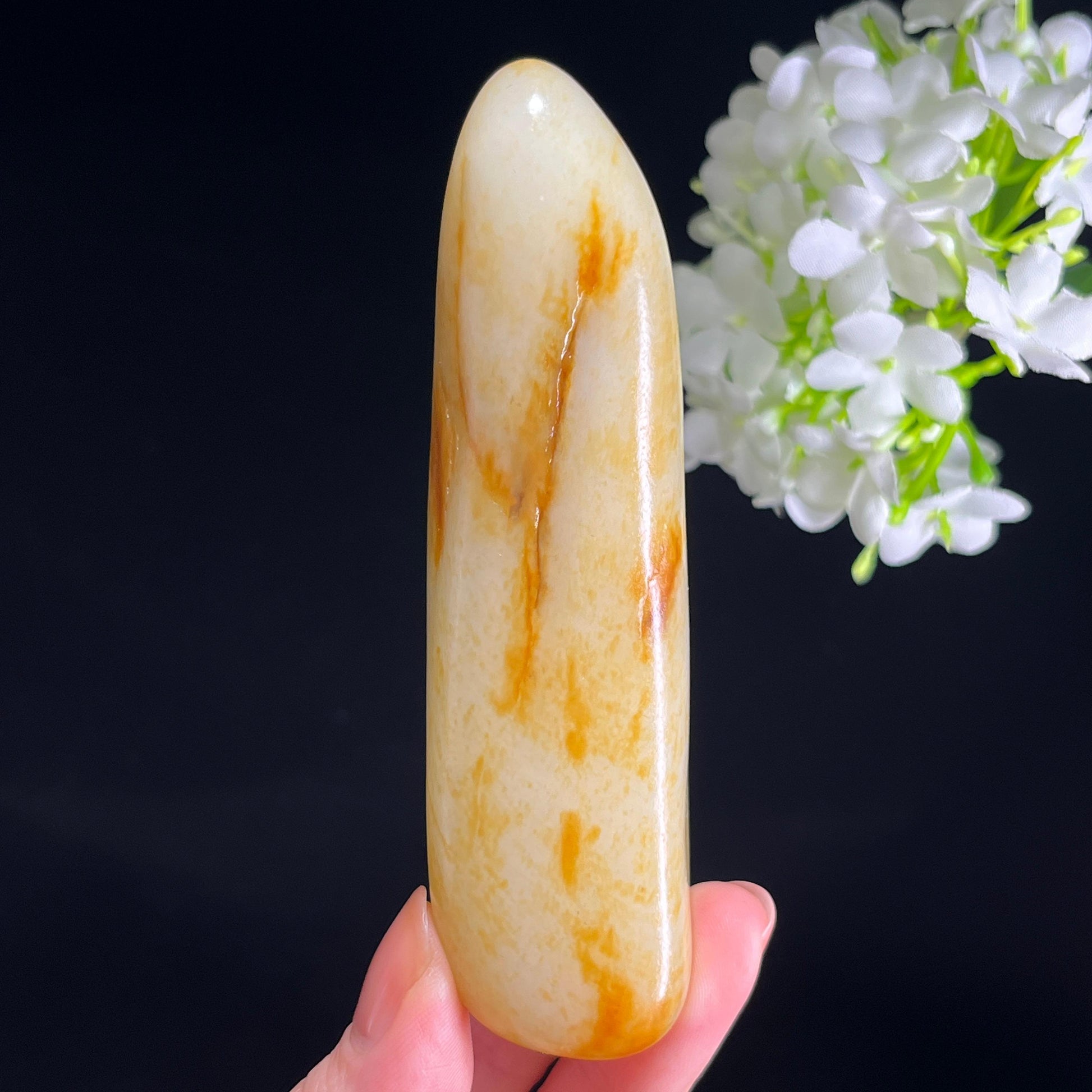 和田玉白玉“金红流纹”洒金红皮籽料（yc345887）