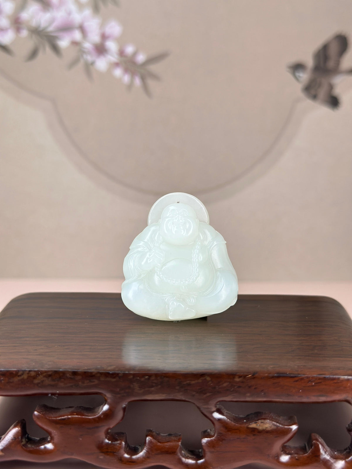 和田玉白玉弥勒佛挂件（yc775456）