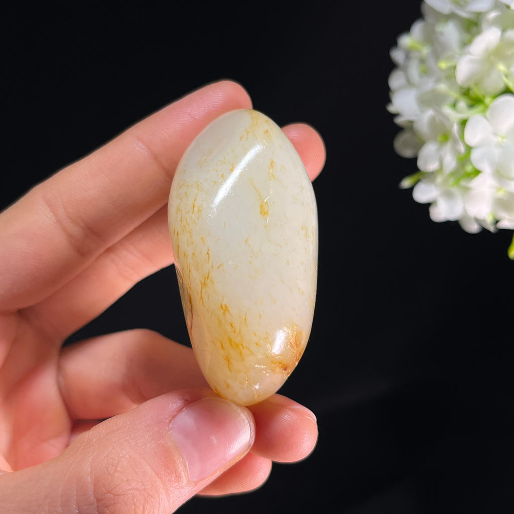 和田玉白玉“梅影横窗”洒金皮籽料（yc350488）