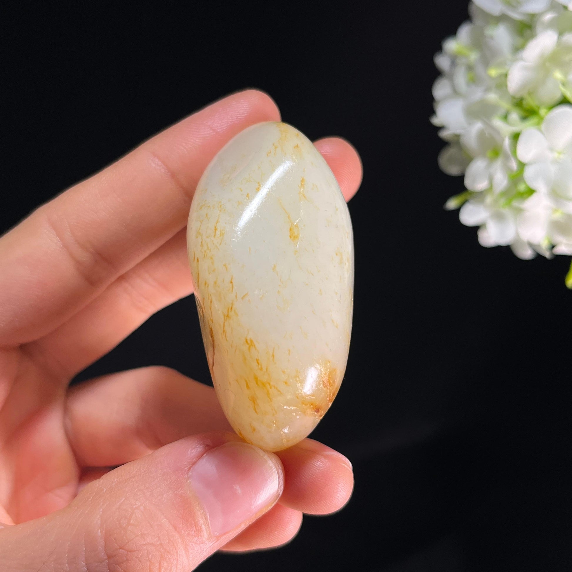 和田玉白玉“梅影横窗”洒金皮籽料（yc350488）