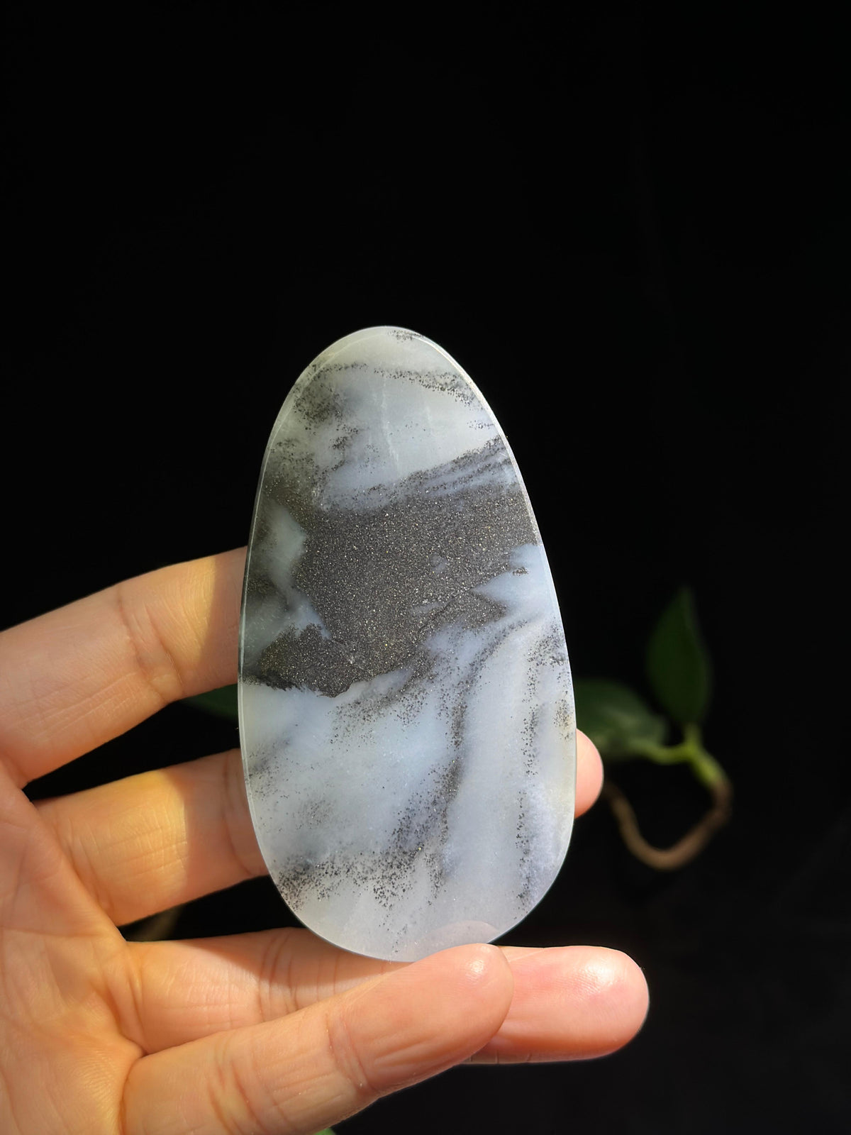 和田玉.青花水墨意境素牌（yc776412）