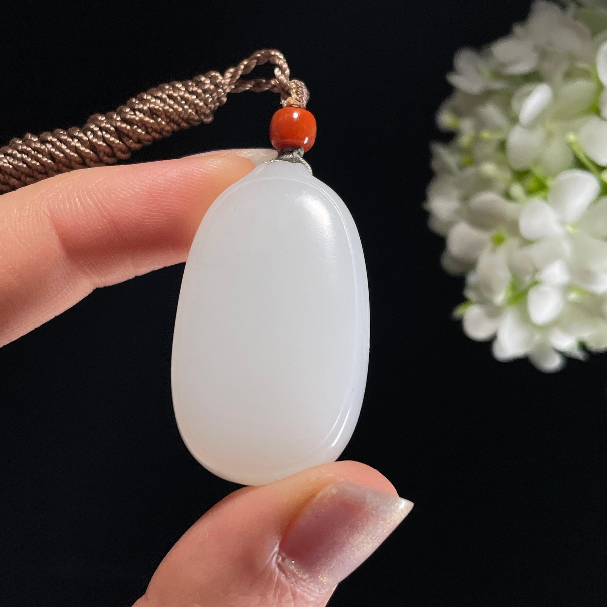 和田玉羊脂白玉“月光信封”平安无事牌（yc327460）