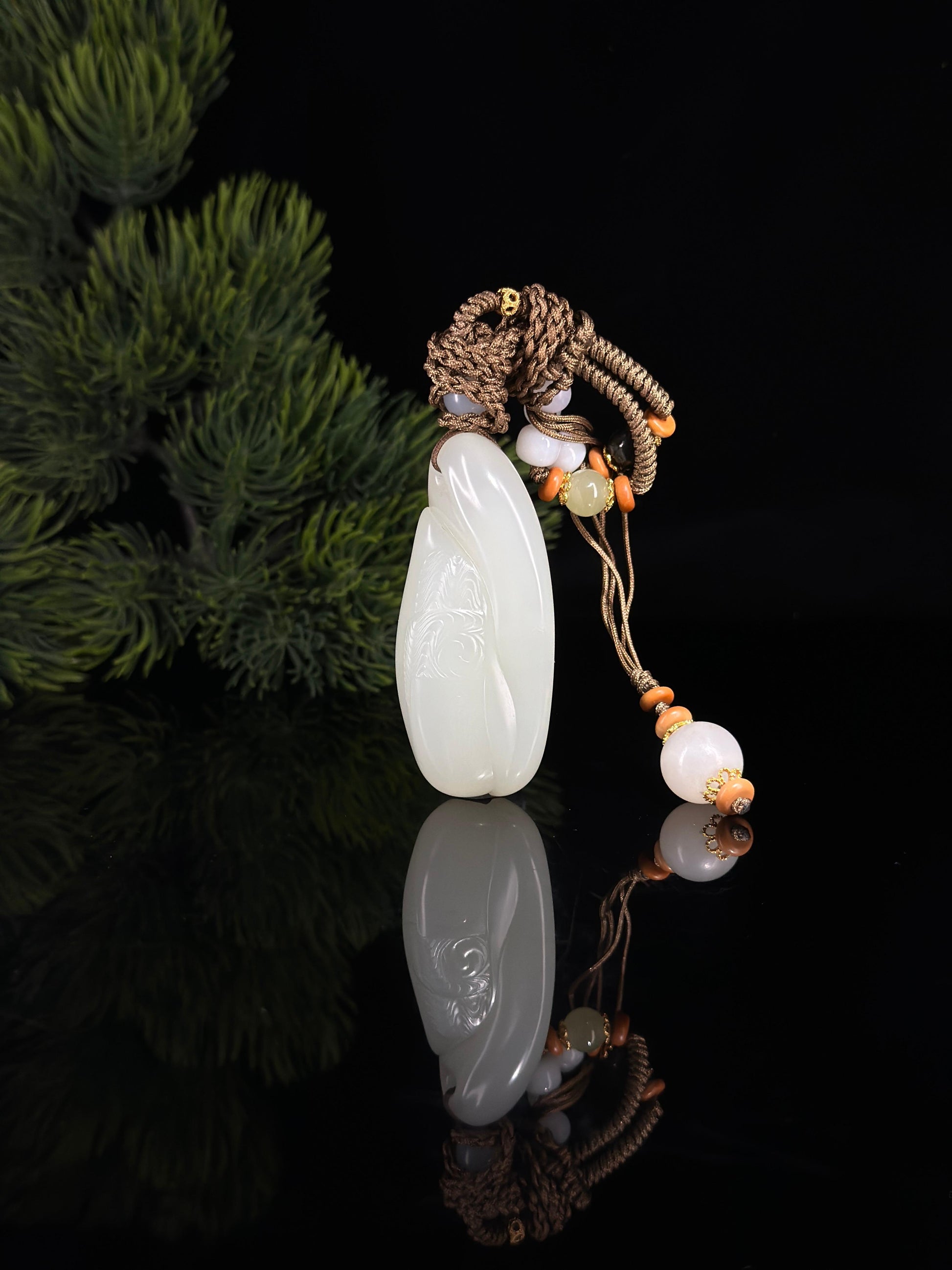 新疆和田玉于田冰料白玉随形雕精品挂件（yc476778）