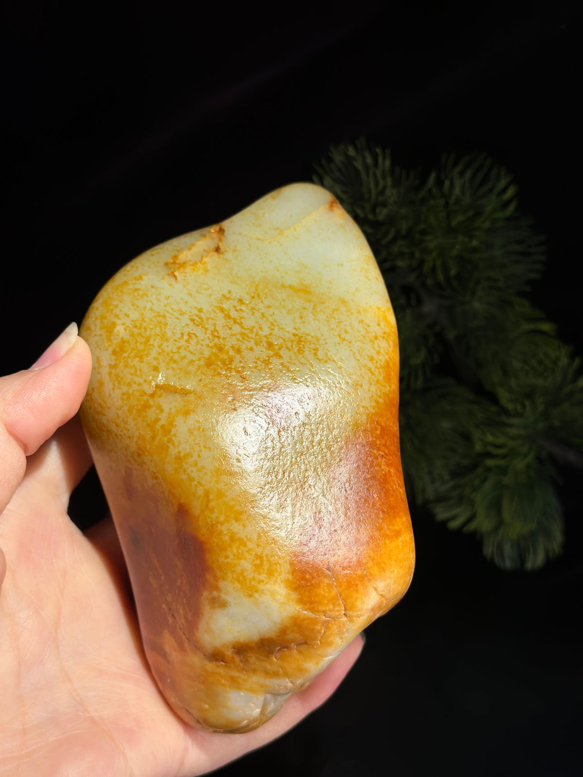 新疆和田玉收藏级白玉红皮洒金皮籽料（yc531357）