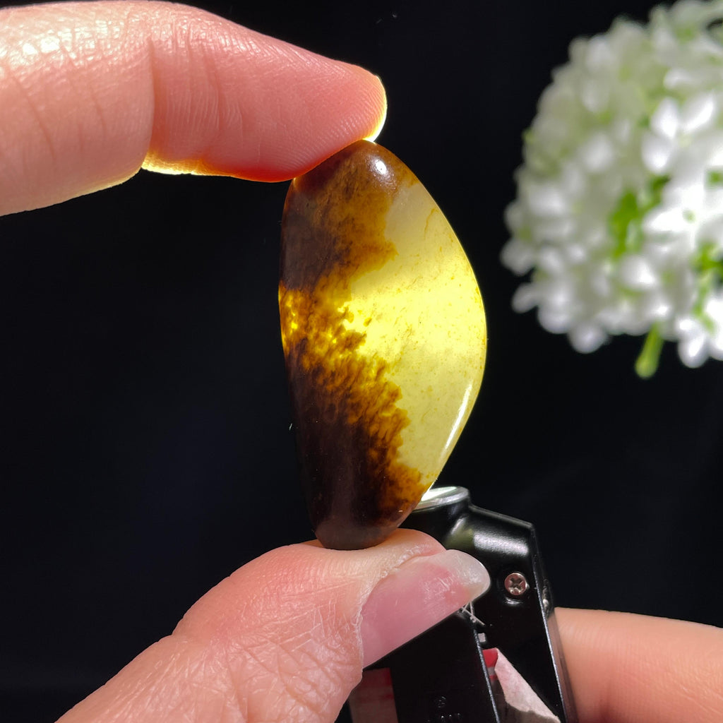 和田玉“墨笺留白”白玉黑红皮籽料（yc420570）
