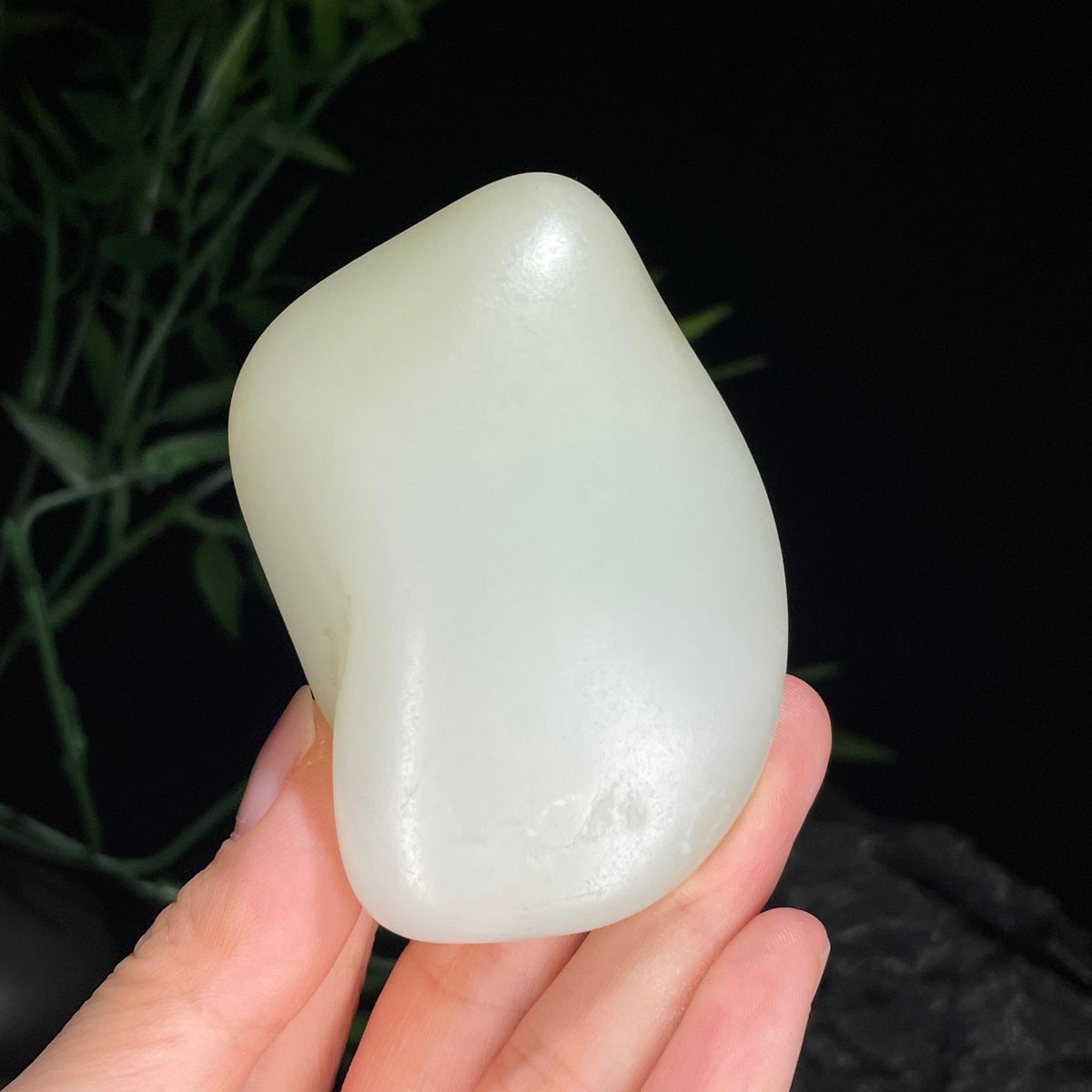 新疆和田玉白玉淡洒金皮籽料手把件（yc714511）